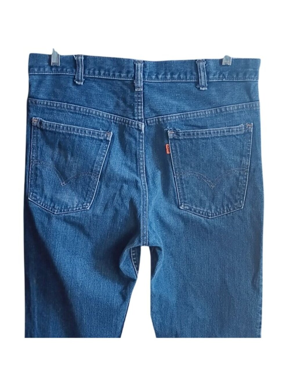 Vintage 646 0217 Denim Jeans 1970's 36x30 Levis Bellbottom Orange Tab Talon 42
